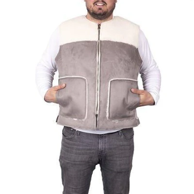Vlnka Vesta z ovčí vlny velur šedá POUZE 3XL (VÝPRODEJ) Vlnka Vesta z ovčí vlny velur šedá POUZE 3XL (VÝPRODEJ)