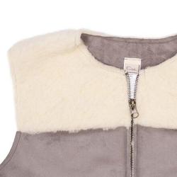 Vlnka Vesta z ovčí vlny velur šedá POUZE 3XL (VÝPRODEJ)