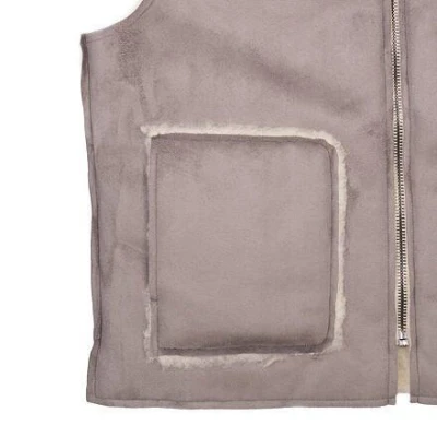 Vlnka Vesta z ovčí vlny velur šedá POUZE 3XL (VÝPRODEJ)