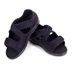 Vlnka Zdravotní ortopedická obuv otevřená se širokým otevíráním Černá POUZE EU 36 (VÝPRODEJ)