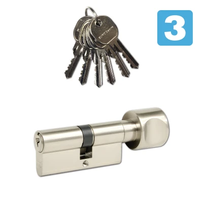 Richter Vložka cylindrická 30+35 s knoflíkem 6kl. Ni, 3.třída bezp.RICHTER