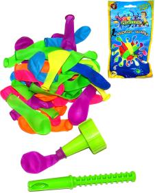 Vodní bomby barevné balonky na vodu set 100ks s nástavcem v sáčku Vodní bomby barevné balonky na vodu set 100ks s nástavcem v sáčku