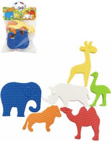 Vodolepky pěnové ZOO safari zvířátka set 6ks na koupání do vany v sáčku Vodolepky pěnové ZOO safari zvířátka set 6ks na koupání do vany v sáčku
