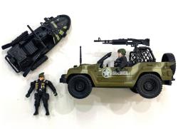Vojenská army sada figurky s vojenskými vozidly a doplňky 3 druhy plast