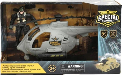 Vojenská army sada helikoptéra s figurkou vojáka plast v krabici