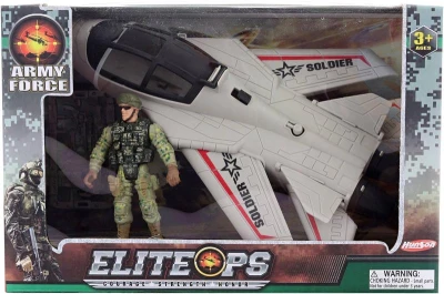 Vojenský army herní set letadlo stíhačka s figurkou vojáka