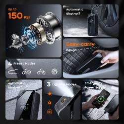 Vollyc Multifunkční akumulátorový kompresor EVO Tire Pump 150