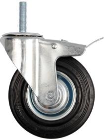 Vorel Kolečko otočné s brzdou, gumové se šroubem 100kg 125/33/153mm Vorel Kolečko otočné s brzdou, gumové se šroubem 100kg 125/33/153mm