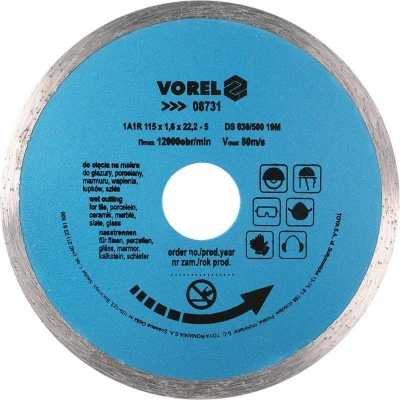 Vorel Kotouč řezný diamantový 115 x 22,2 x 1,6 mm plný Vorel Kotouč řezný diamantový 115 x 22,2 x 1,6 mm plný