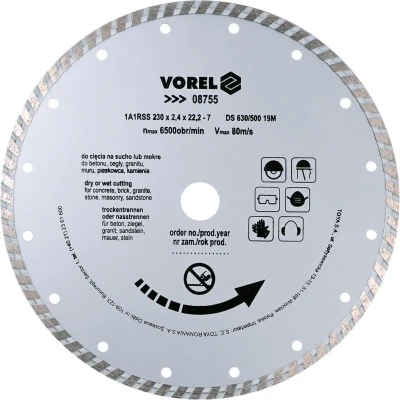 Vorel Kotouč řezný diamantový 230 x 22,2 x 2,4 mm turbo