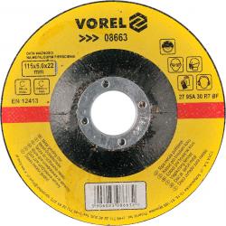 Vorel Kotouč brusný na kov 115 x 22 x 6,0 mm vypouklý Vorel Kotouč brusný na kov 115 x 22 x 6,0 mm vypouklý