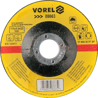 Vorel Kotouč brusný na kov 115 x 22 x 6,0 mm vypouklý Vorel Kotouč brusný na kov 115 x 22 x 6,0 mm vypouklý