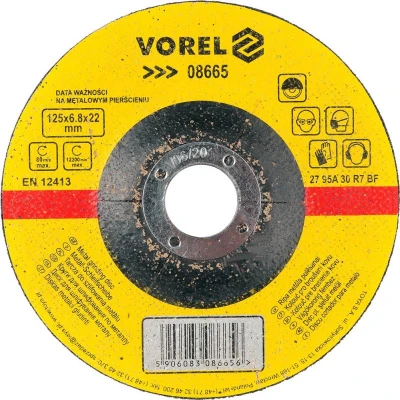 Vorel Kotouč brusný na kov 125 x 22 x 6,8 mm vypouklý Vorel Kotouč brusný na kov 125 x 22 x 6,8 mm vypouklý