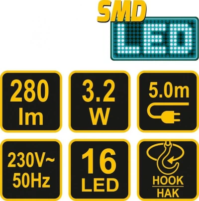 Vorel Lampa montážní 13 LED 3,2W/230V