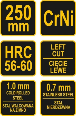 Vorel Nůžky na plech 250 mm levé CrNi