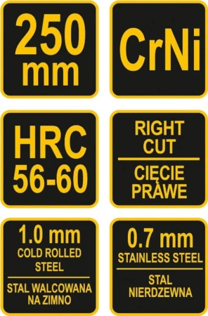 Vorel Nůžky na plech 250 mm pravé CrNi
