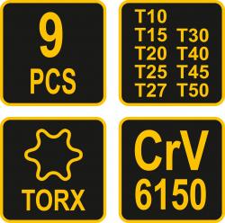 Vorel Sada klíčů TORX [34]T[34] 9 ks