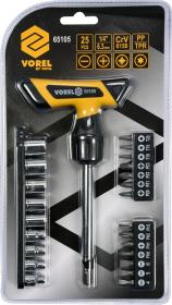 Vorel Šroubovák ERGO ráčnový s nástavci sada 25 ks