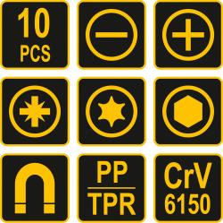 Vorel Šroubovák sada 10v1