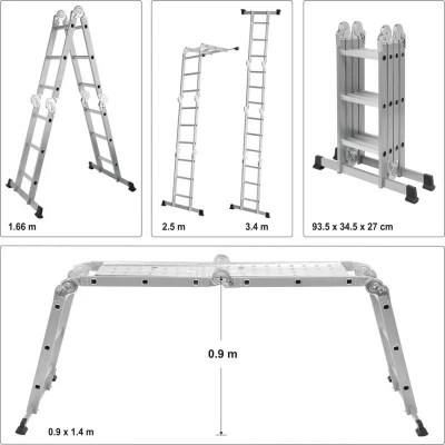 Vorel Žebřík MULTIFUNKČNÍ 4x3