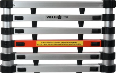 Vorel Žebřík teleskopický 13 stupňů 3,8 m, nosnost 150kg