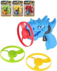 Vrtulky barevné vystřelovací set 3ks s vystřelovačem dinosaurus 4 barvy Vrtulky barevné vystřelovací set 3ks s vystřelovačem dinosaurus 4 barvy