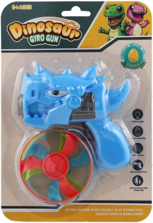 Vrtulky barevné vystřelovací set 3ks s vystřelovačem dinosaurus 4 barvy