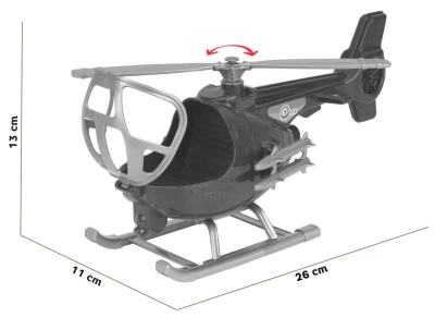 Vrtulník červený 25cm plastová helikoptéra otevírací kabina