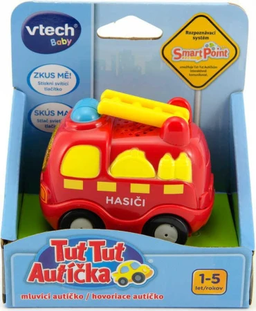 Vtech Baby autíčko Tut Tut Hasiči 8cm mluvící zpívající CZ na baterie Světlo Zvuk