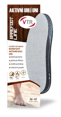 VTR Vložky do bot Barefoot Aktivní uhlí UNI 36-47 VTR Vložky do bot Barefoot Aktivní uhlí UNI 36-47