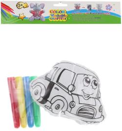 Vymaluj si své autíčko kreativní vybarvovací set se 4 fixy v sáčku Vymaluj si své autíčko kreativní vybarvovací set se 4 fixy v sáčku