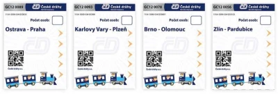 Výpravčí České Dráhy set čepice s plácačkou a píšťalkou na kartě