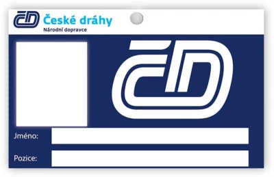 Výpravčí České Dráhy set čepice s plácačkou a píšťalkou na kartě