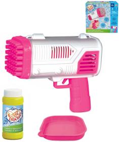 Výrobník bublin Extreme bublifukovač růžová pistole set s náplní 113ml na baterie