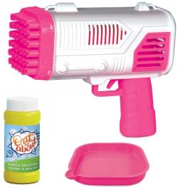 Výrobník bublin Extreme bublifukovač růžová pistole set s náplní 113ml na baterie