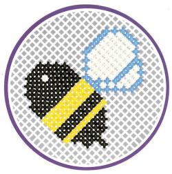 Vyšívání křížkovým stehem kulatý obrázek v rámečku set s bavlnkami 6 druhů