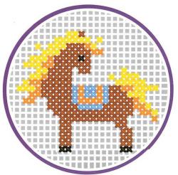 Vyšívání křížkovým stehem kulatý obrázek v rámečku set s bavlnkami 6 druhů