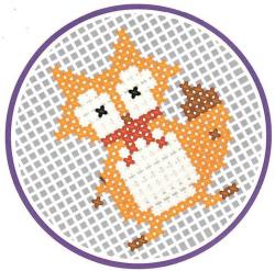 Vyšívání křížkovým stehem kulatý obrázek v rámečku set s bavlnkami 6 druhů