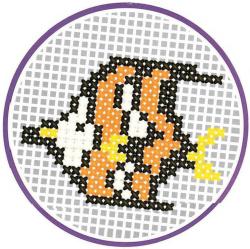 Vyšívání křížkovým stehem kulatý obrázek v rámečku set s bavlnkami 6 druhů