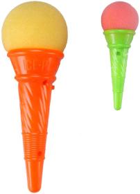 Vystřelovací zmrzlina set kornout + soft balonek pěnový 2 barvy plast Vystřelovací zmrzlina set kornout + soft balonek pěnový 2 barvy plast