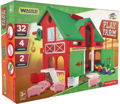 Wader Domeček farma stáj herní set se zvířátky a traktorem