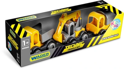 Wader Kid Cars auto baby stavební 10cm set 3ks v krabici plast