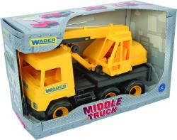 Wader Middle Truck auto jeřáb 38cm žluté plastové 32122