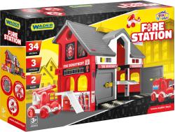 Wader Požární stanice 2 patra herní set se 2 auty a vrtulníkem plast