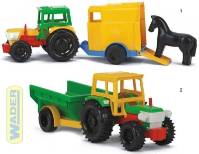 Wader Traktor s vlečkou plastový 2 druhy 35001 Wader Traktor s vlečkou plastový 2 druhy 35001