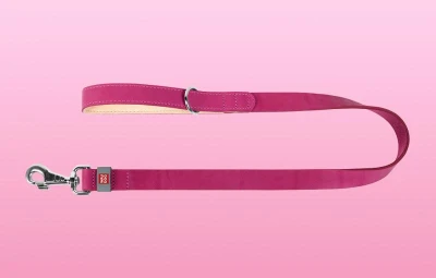 Waudog Classic růžové 25 mm x 122 cm kožené vodítko pro psy