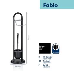 WC sada Fabio, černá 19x65 cm