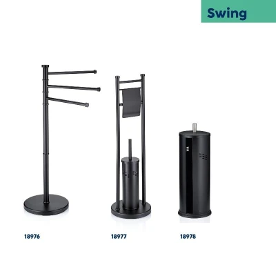 WC sada Swing, černá 22x77,5 cm