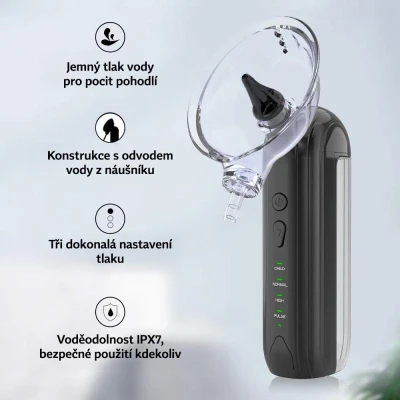 Wellife Elektrický čistič uší PURE WASH OME01 černý
