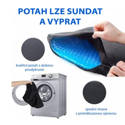 Wellife Gelový podsedák s protiskluzovým potahem COMFY 38 x 36 x 3 cm, MGP2